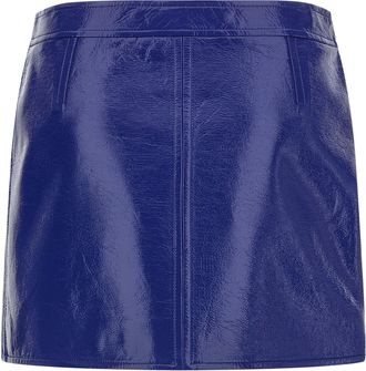 Courr&egrave;ges Glossy Vinyl Skirt - Navy