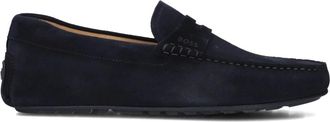 HUGO BOSS Blauwe Su&egrave;de Mocassins voor Heren - Heren - Loafers - Blauw - 44 EU - Su&egrave;de - Schoenen