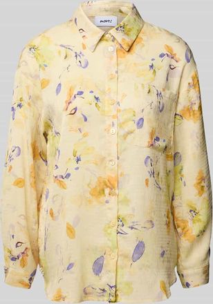 Moves Regular Fit Bluse mit Brusttasche Modell Lenora in Hellgelb, Gr&ouml;&szlig;e 34