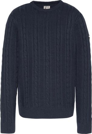 Schott NYC Ronde hals kabeltrui - Heren - Ronde hals truien - Blauw - 2XL - Wol - Truien & Vesten