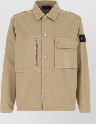 Stone Island denim jacket long sleeves arm patch chest pocket