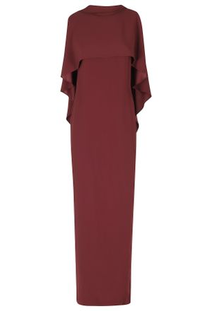 Alberta Ferretti Red Enver Satin Pleated Belted Viscose Dress