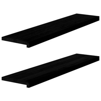 Berkfield Home Window Sills 2 pcs Dark Brown 110x30x2 cm Solid Wood Oak | Size: 110 x 30 x 2 cm