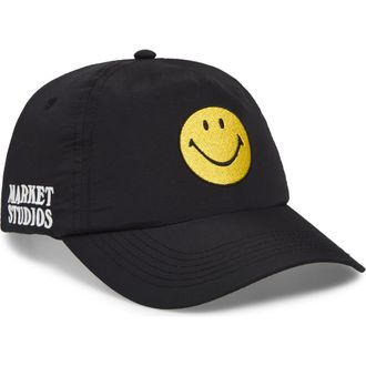 Market SMILEY Patch Snapback Baseball Cap in Black at Nordstrom