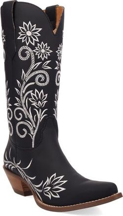 Dingo Buttercup Embroidered Western Boot in Black at Nordstrom, Size 8.5