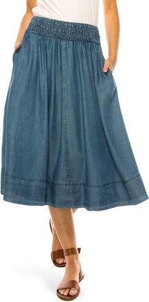 A Collective Story Smock Waist Midi Skirt in Medium Indigo at Nordstrom, Size X-Large