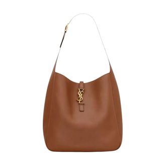 Saint Laurent Le 5 &agrave; 7 Large Shoulder Bag - Dames - Tassen - Bruin - Maat: ONE Size Leer