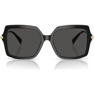 Michael Kors Quogue 57mm Square Sunglasses in Black/amber Tortoise/grey at Nordstrom