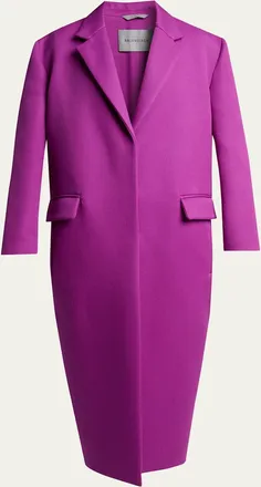 Balenciaga Chunky Wool Gabardine Long Sack Coat