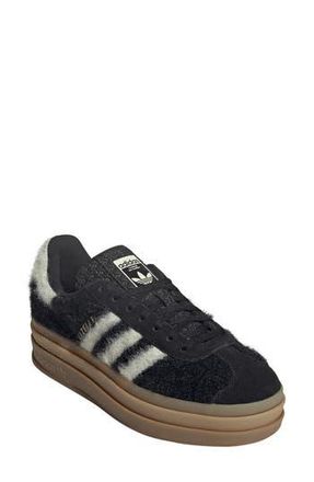 adidas Gazelle Bold Sneaker in Black/Cream White/Gold at Nordstrom Rack, Size 10.5
