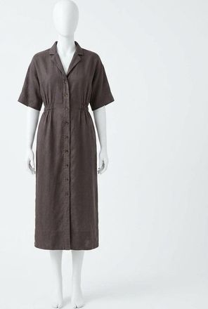 Faherty Topanga Drape Shirtdress In Washed Black