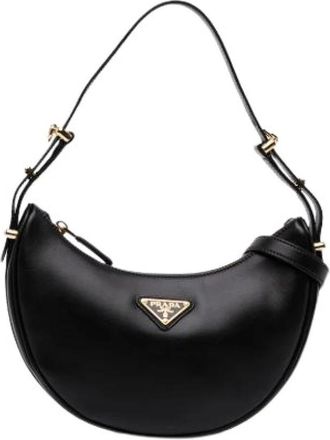 Prada Pre-owned Shoulder Bags, female, Black, Size: ONE SIZE Pre-owned Vintage Leather Shoulder Bag