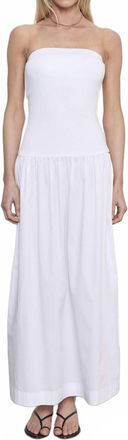 Enza Costa Cotton Bandeau Dress In White