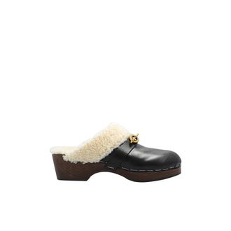 Saint Laurent Schoenen, Dames, Zwart, 38 EU, Leer, Le Maillon Clogs