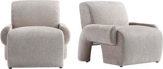 Manhattan Comfort Set Of 2 Modern Verandah Chenille Accent Chairs