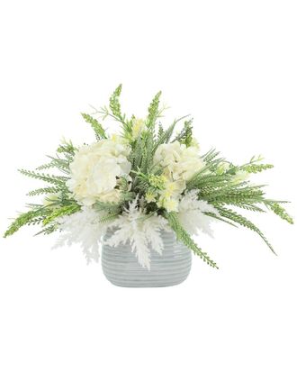 Creative Displays Inc. Hydrangea, Pampas & Fern Arranged In Ceramic Pot
