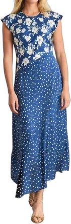 Tanya Taylor Violeta Dress In French Blue/cream Multi