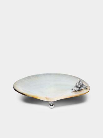 Objet Luxe Shell Silver-Plated and Black Mother-of-Pearl Plate