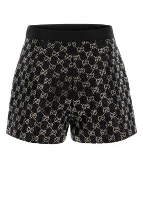 Gucci Womens Black Tweed Shorts Blackblackblack Viscose Mix