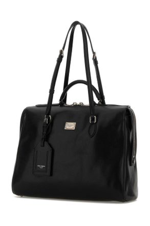 Dolce & Gabbana Womens Black Leather Vittoria Handbag Nero Borse A Mano