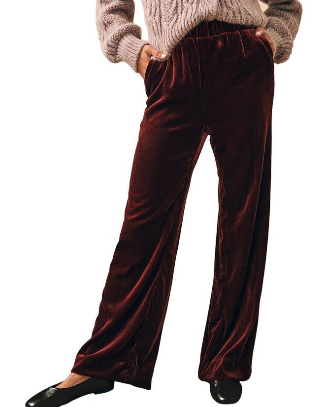 Stretch Silk-Blend Velvet Genevieve Pant