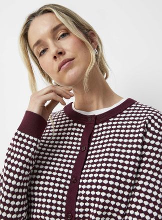 Contemporaine Womens Scale texture fine-knit Cardigan Sweater