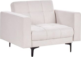 Beliani Sill&oacute;n Tela Blanco crema