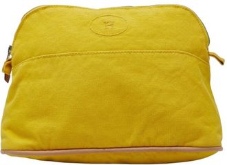 Herm&egrave;s Yellow Canvas Pouch (Pre-Owned)