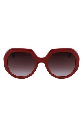 Longchamp 55mm Gradient Geometric Sunglasses in Brick at Nordstrom Rack