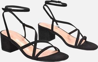XY London Womens XY London Womens/Ladies Maria Strappy Block Heel Sandals - Black - Size: 4