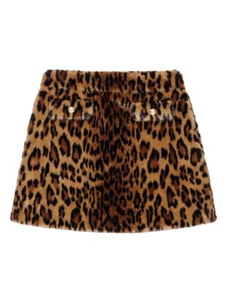 Maje leopard-print mini skirt - Marrone