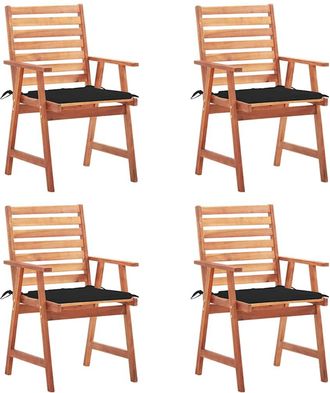 vidaXL Sillas Comedor De Jard&iacute;n Y Cojines 4 Uds Madera Maciza Acacia Vidaxl