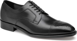 Johnston & Murphy Ellsworth Medallion Toe Derby in Black Italian Calfskin at Nordstrom, Size 10.5