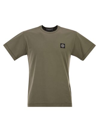 Stone Island slim-fit T-shirt met kompaspatch