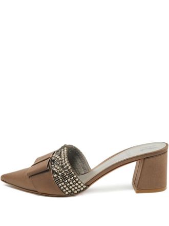 Gina 38 Chachki crystal embellished mules (5.5 cm) - Brown