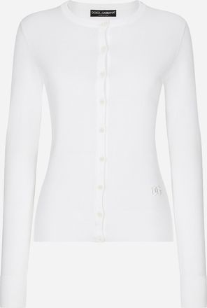 Dolce & Gabbana Silk Round-neck Cardigan - Woman Sweaters And Cardigans White 36