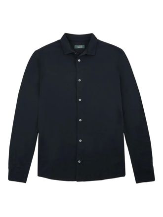 Zanone buttoned piqu&eacute; shirt - Blue