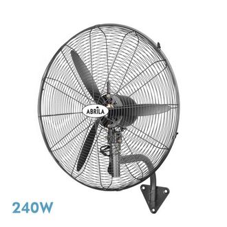Fabrilamp Ventilatore Industriale Da Parete Borrasca Nero 3 Velocit&agrave; 240w 3 Pale Fisse E Rotanti 80x71x30cm