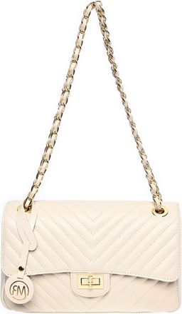 Roberta M Beige Rundleer Tas