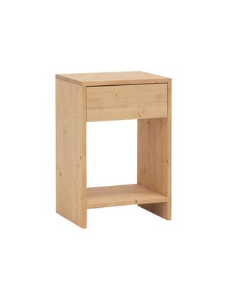 Deco Wood Mesita de noche de madera maciza en acabado tono medio 40x60cm