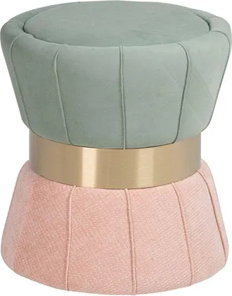 Adda Home Adda Home - Puff Velvet Azul Rosa 40x40x44 Cm