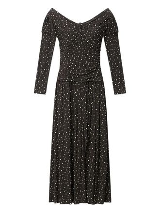 Isabel Marant x GIOVANA off-shoulder jurk met stippen - Zwart