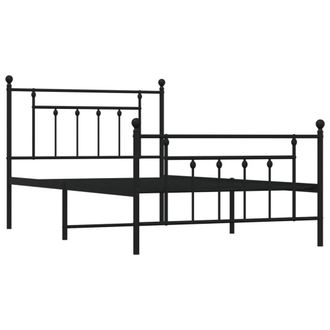 Berkfield Home Metal Bed Frame with Headboard & Footboard Black 107x203 cm