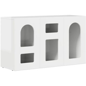 vidaXL Sideboard High Gloss White 100 x 35 x 59 cm Engineered Wood vidaXL