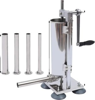 OEM M&aacute;quina Manual Para Hacer Salchichas, Capacidad De 3 Litros, Funcionamiento Con Manivela, Color Plata