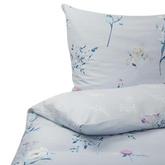 Beliani Beliani - Conjunto De Fundas De Algod&oacute;n Azul Claro Edred&oacute;n Funda De Almohada 200 X 220 Cm Moderno Dormitorio Evergreen