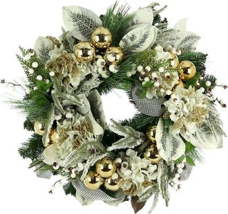 Creative Displays Inc. 28 White Snowy Leaves Holiday Wreath