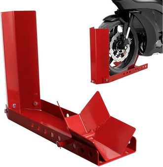 Vingo Swanew Cavalletto per moto 1 basculante per rimorchio moto regolabile aiuto al carico cavalletto per moto morsetto per ruota anteriore con 3 fori per