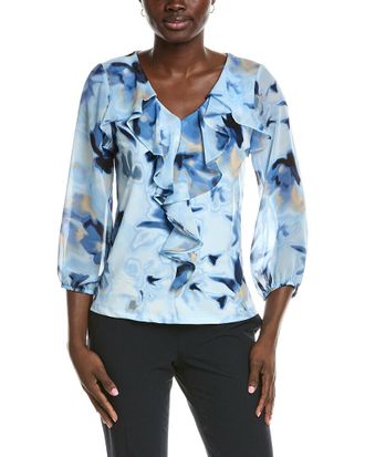 Anne Klein Cascade Ruffle Front Top