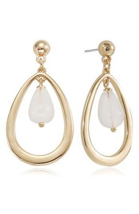 Ettika Stone Teardrop Earrings in White at Nordstrom Rack